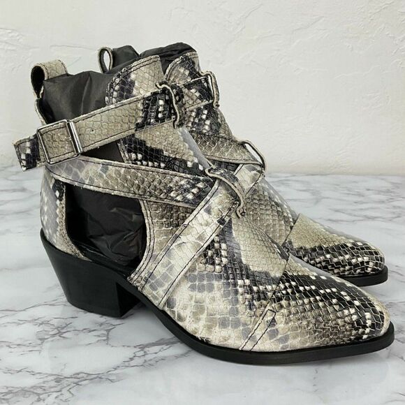 Allsaints Summer Snake Leather Darcy Pointed Bootie 6 - Picture 1 of 9